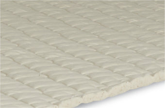 Close-up of a textured beige mat with woven pattern