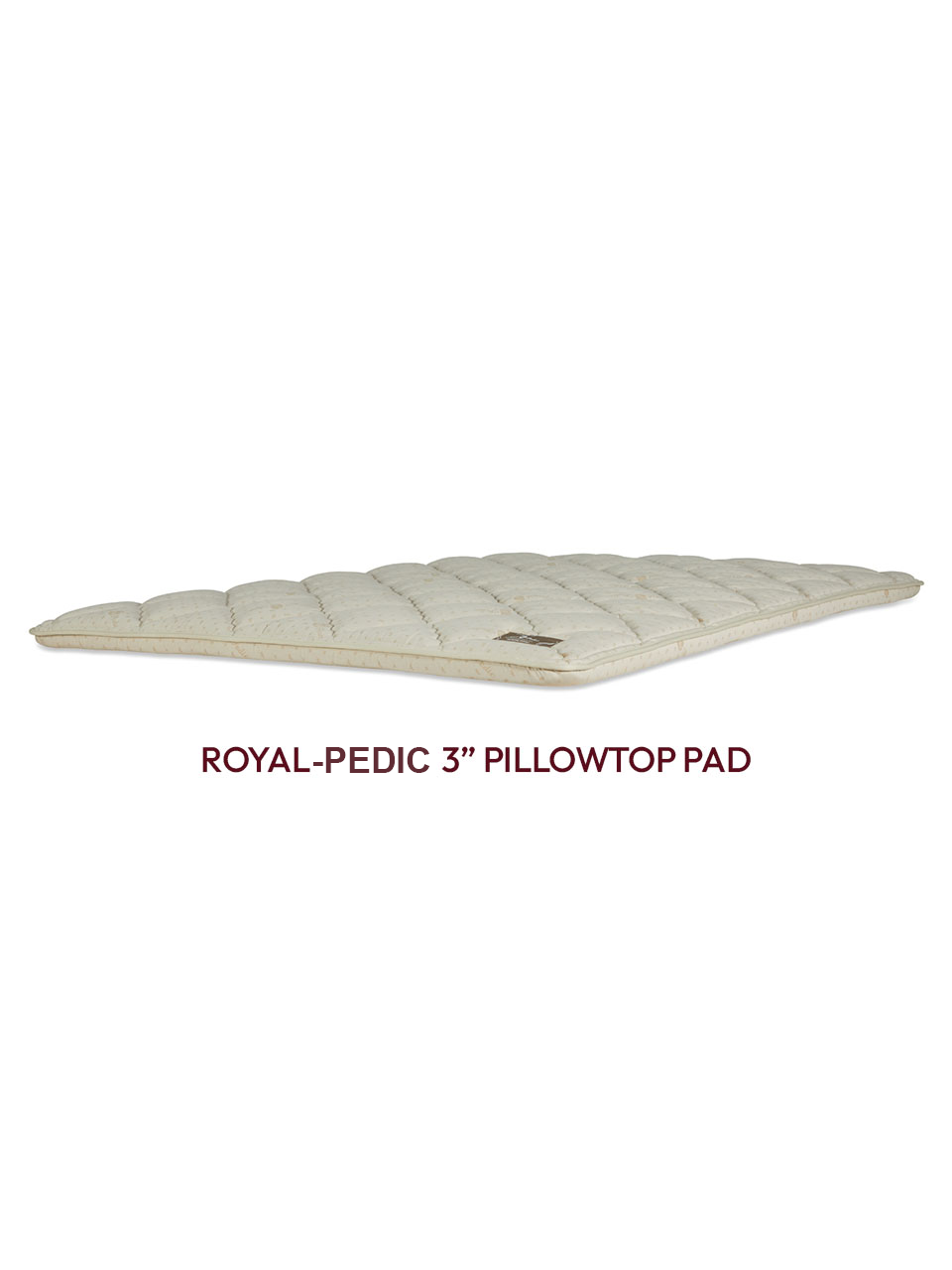 Royal-Pedic 3-inch pillowtop pad on a white background