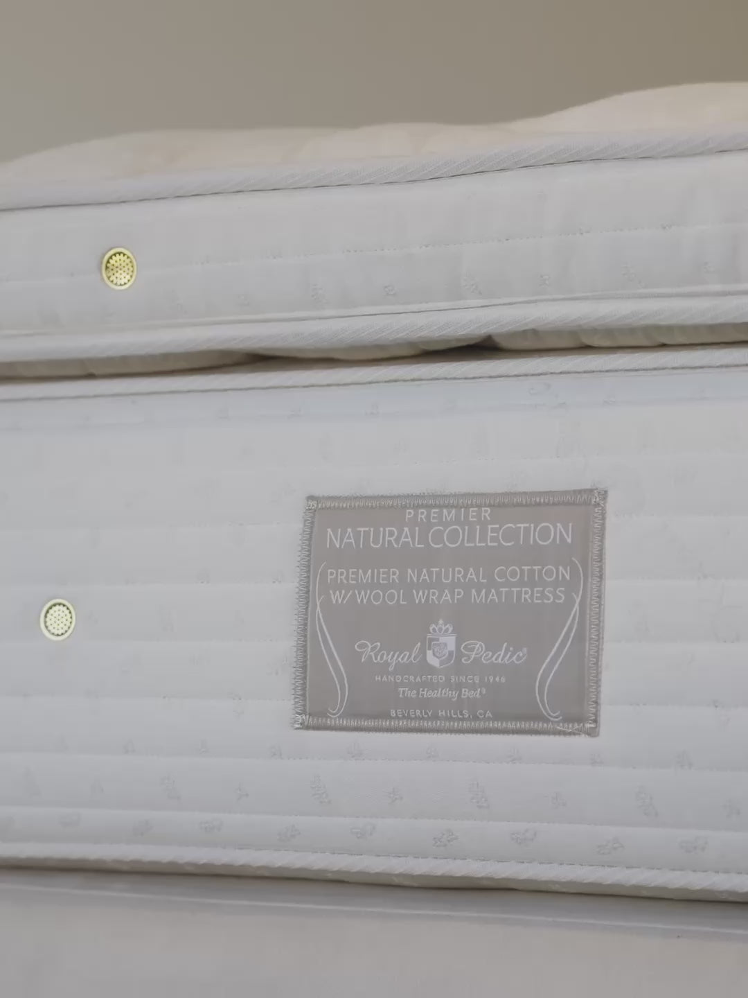 Load video: ROYAL PEDIC - Premier Natural Cotton w/ Wool Wrap Mattress
